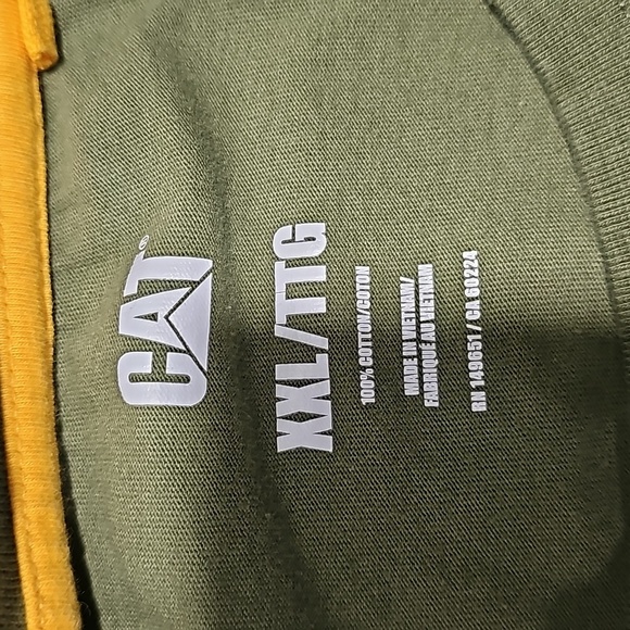CAT XXL olive green short sleeve shirt - Picture 5 of 6